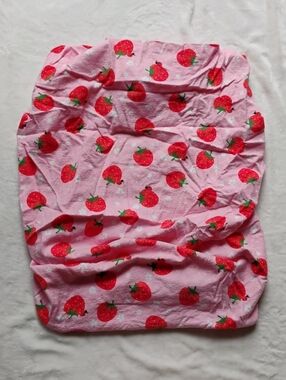 Handmade MINI Crib Sheet | 100% Cotton Flannel | Strawberries Flowers Ladybugs